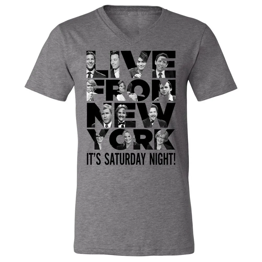 Unisex V-Neck T-Shirt - JQFS7Z9D - Deep Heather - 13