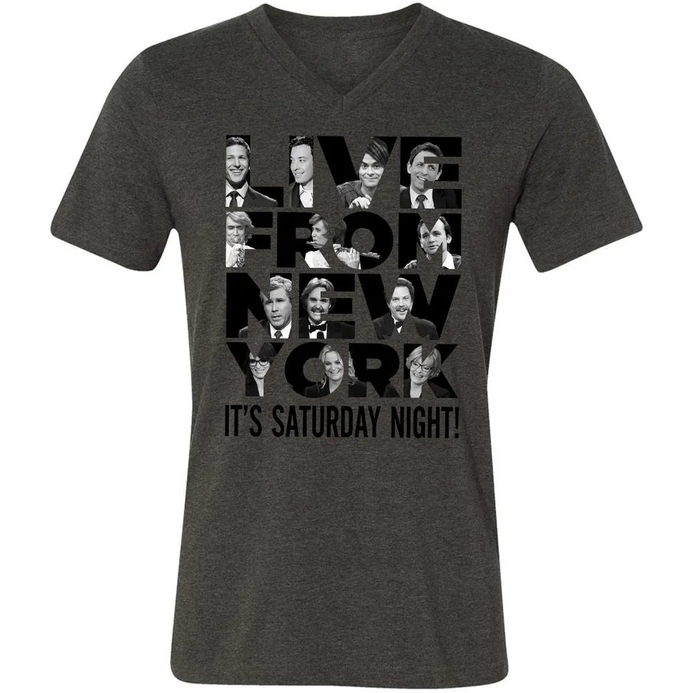 Unisex V-Neck T-Shirt - JQFS7Z9D - Dark Grey Heather - 8