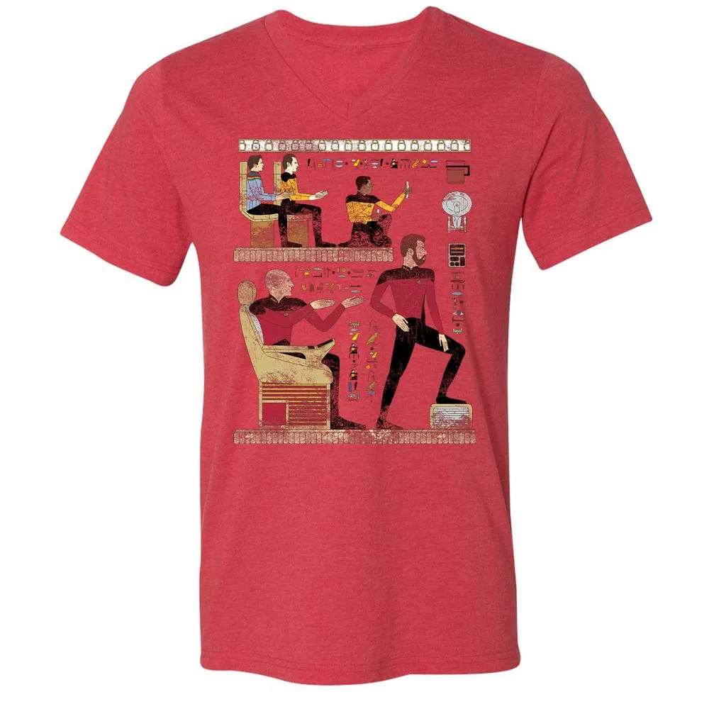 Unisex V-Neck T-Shirt - YCRNV8SV - Heather Red - 5