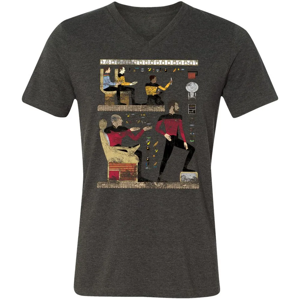 Unisex V-Neck T-Shirt - YCRNV8SV - Dark Grey Heather - 8