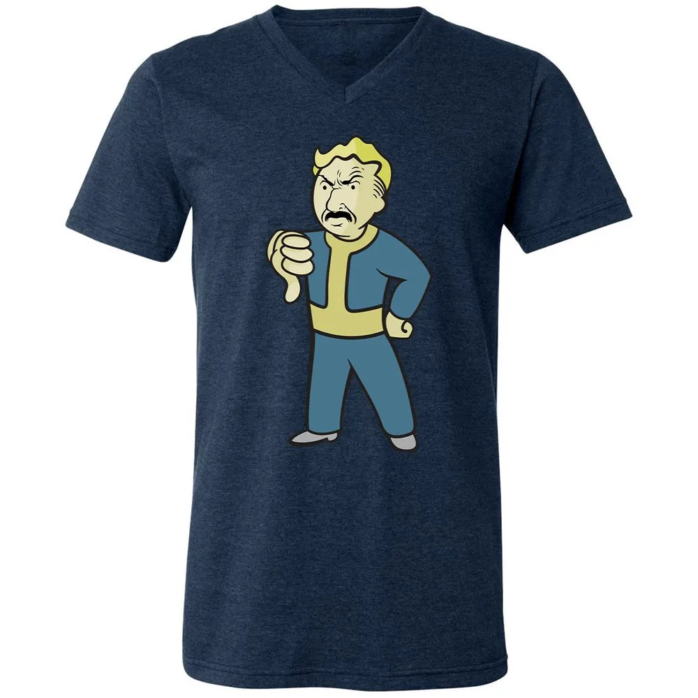 Unisex V-Neck T-Shirt - FAE1TUGU - Heather Navy - 15