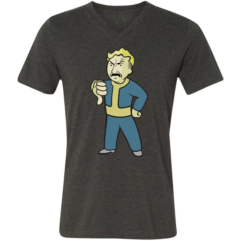 Unisex V-Neck T-Shirt - FAE1TUGU - Dark Grey Heather - 8