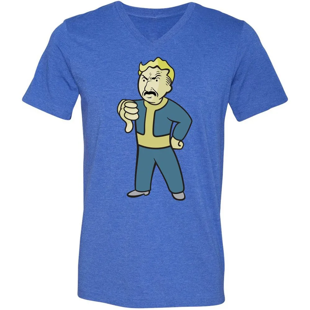 Unisex V-Neck T-Shirt - FAE1TUGU - Heather True Royal - 14
