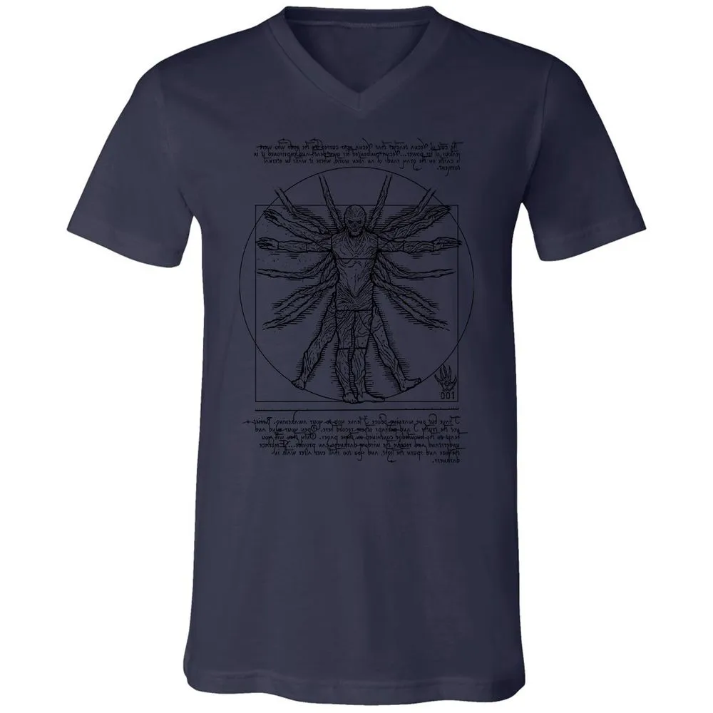Unisex V-Neck T-Shirt - Q4H7JK9X - Navy - 9