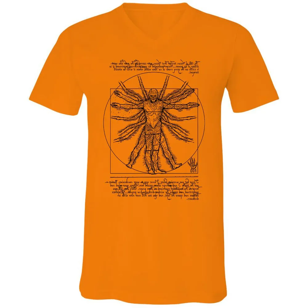 Unisex V-Neck T-Shirt - Q4H7JK9X - Orange - 11