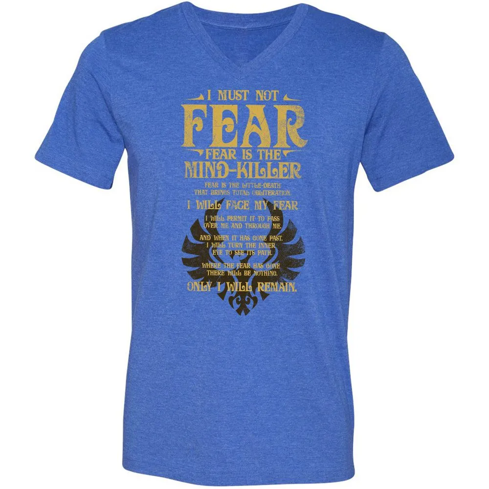 Unisex V-Neck T-Shirt - 4XVLGZ2B - Heather True Royal - 14