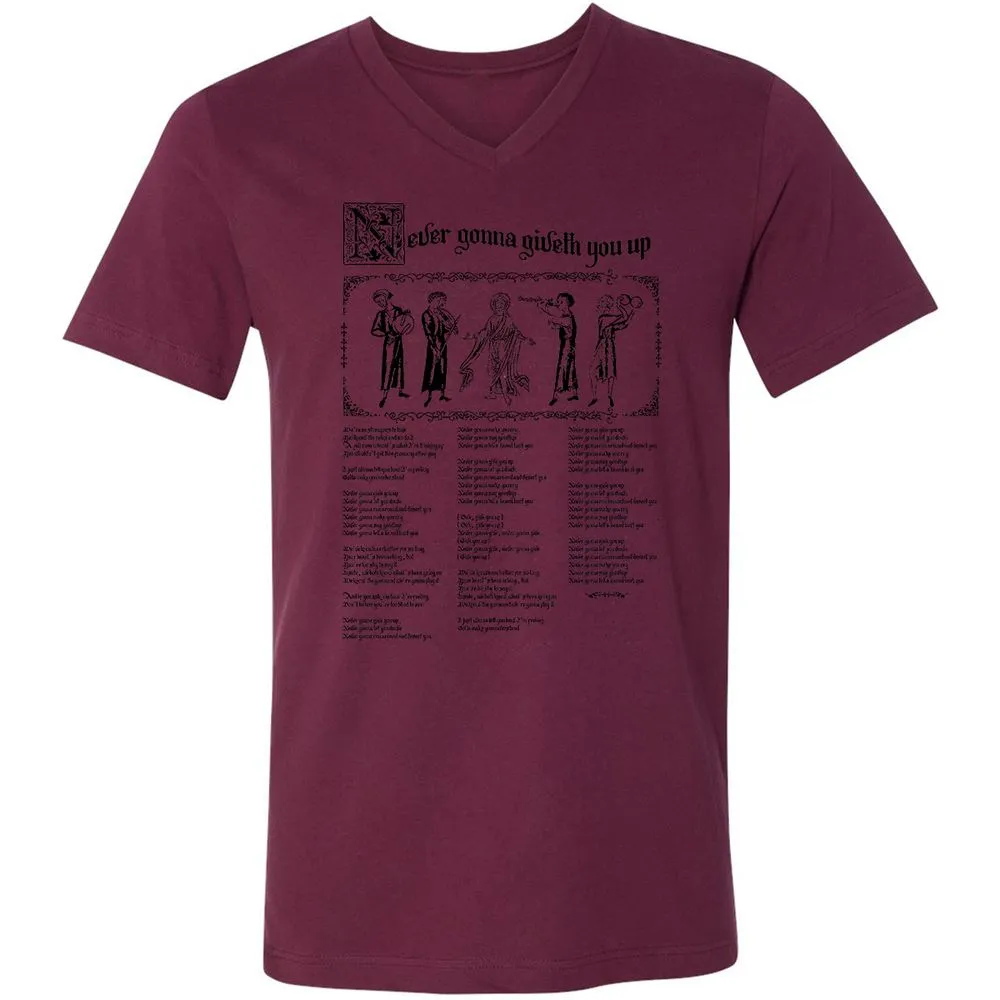 Unisex V-Neck T-Shirt - HXNCJ8WG - Maroon - 6