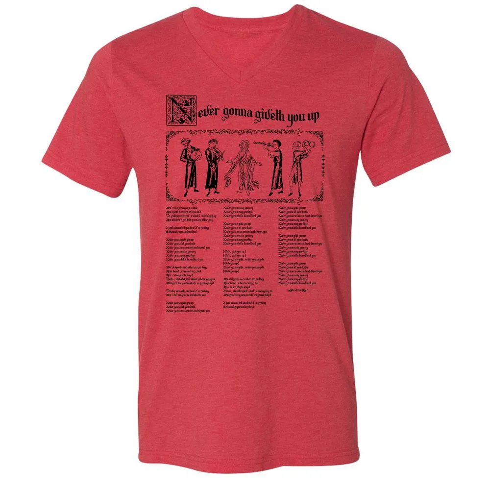 Unisex V-Neck T-Shirt - HXNCJ8WG - Heather Red - 5