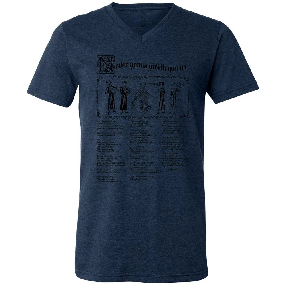Unisex V-Neck T-Shirt - HXNCJ8WG - Heather Navy - 15