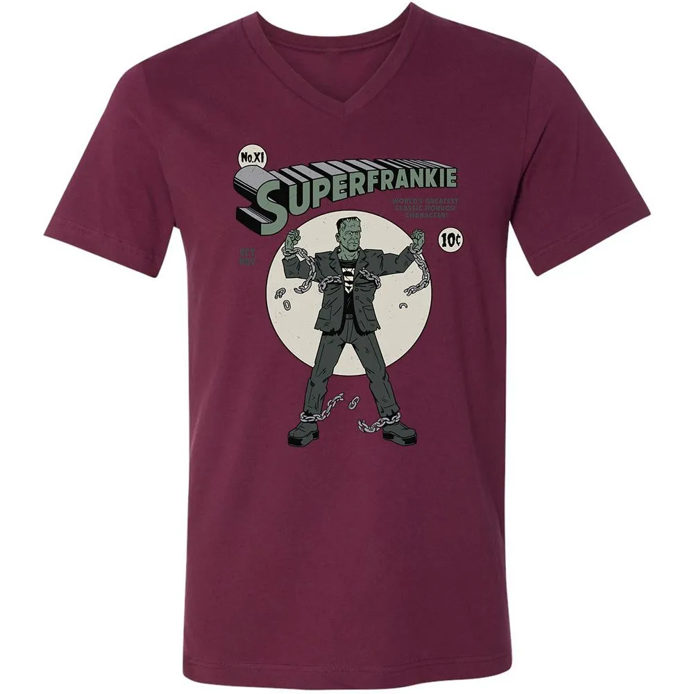 Unisex V-Neck T-Shirt - KBG7AU6R - Maroon - 6