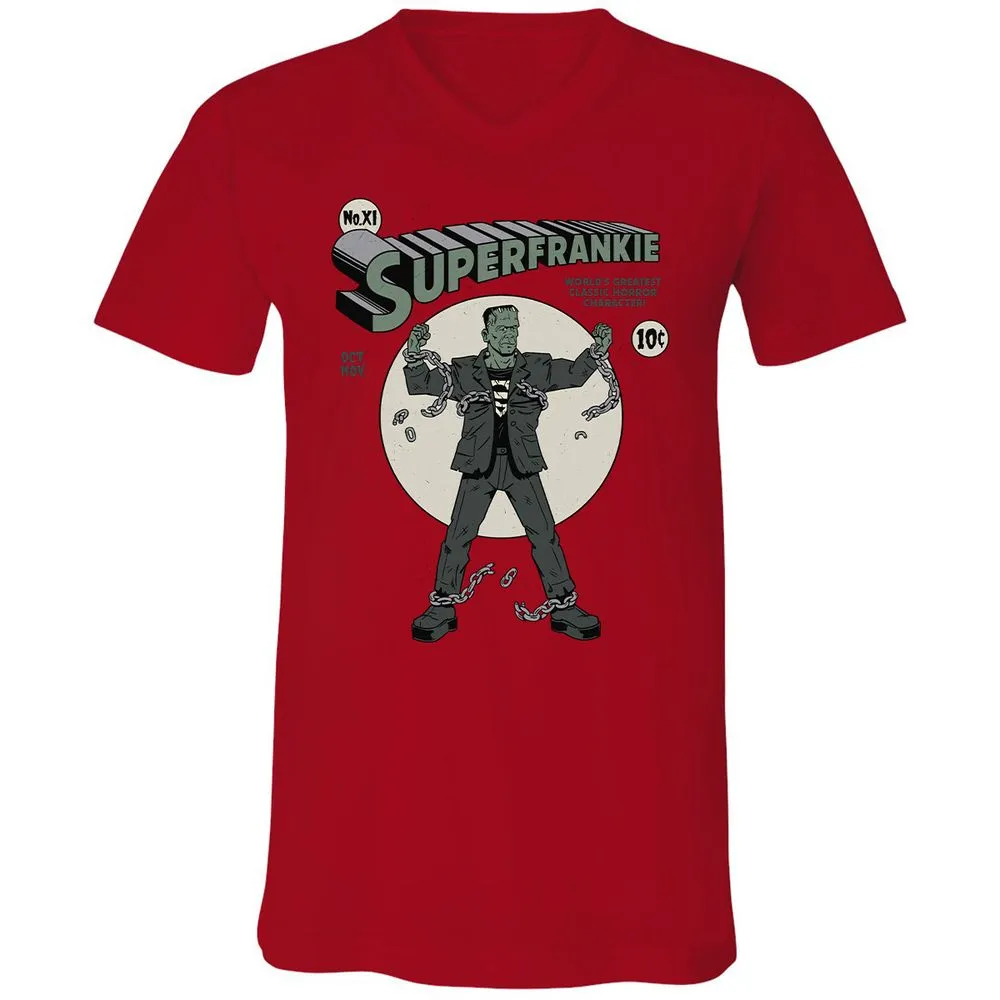 Unisex V-Neck T-Shirt - KBG7AU6R - Red - 3