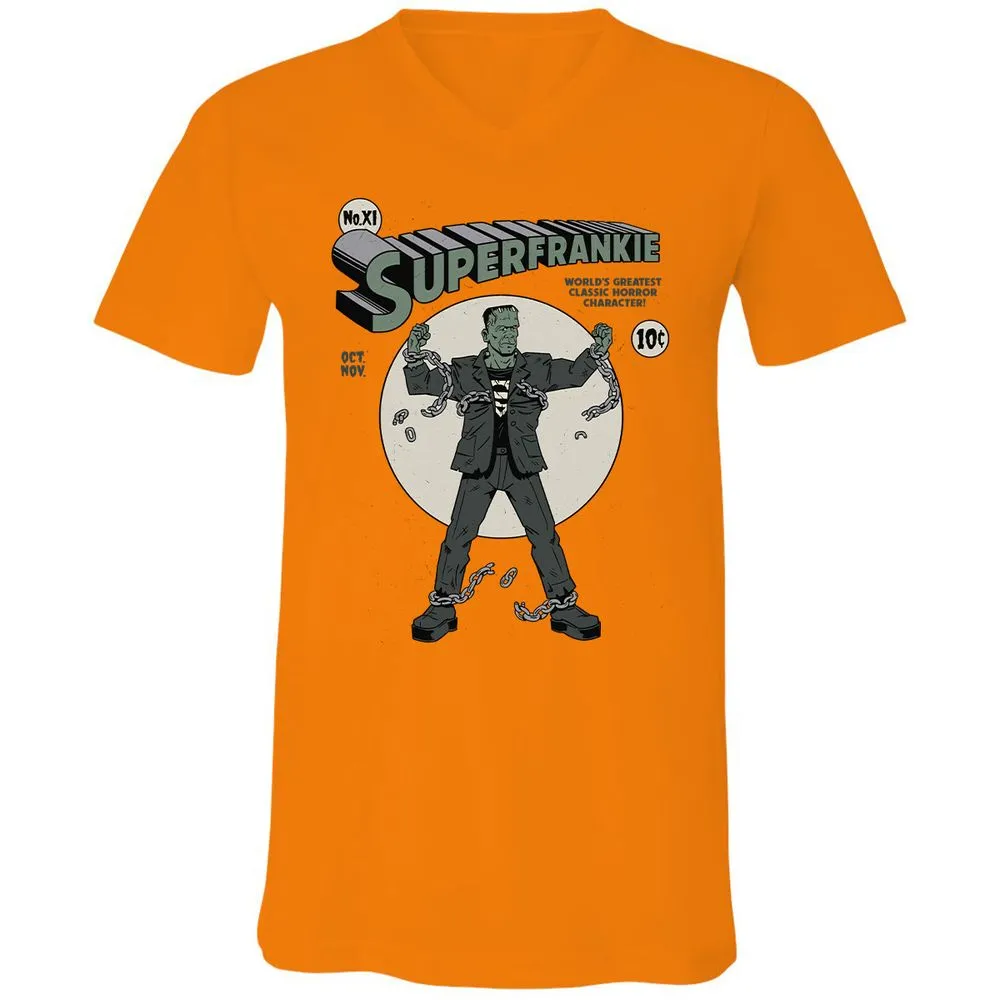 Unisex V-Neck T-Shirt - KBG7AU6R - Orange - 11