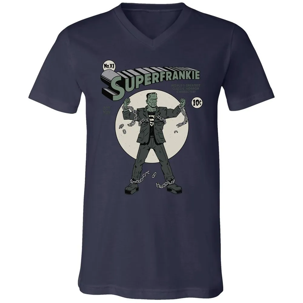 Unisex V-Neck T-Shirt - KBG7AU6R - Navy - 9