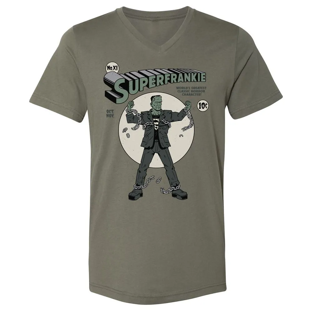 Unisex V-Neck T-Shirt - KBG7AU6R - Military Green - 10