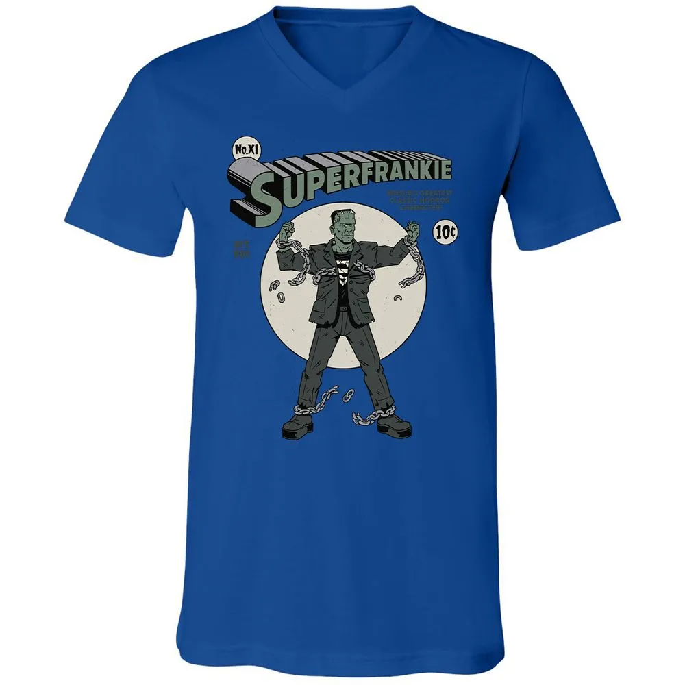 Unisex V-Neck T-Shirt - KBG7AU6R - True Royal - 4