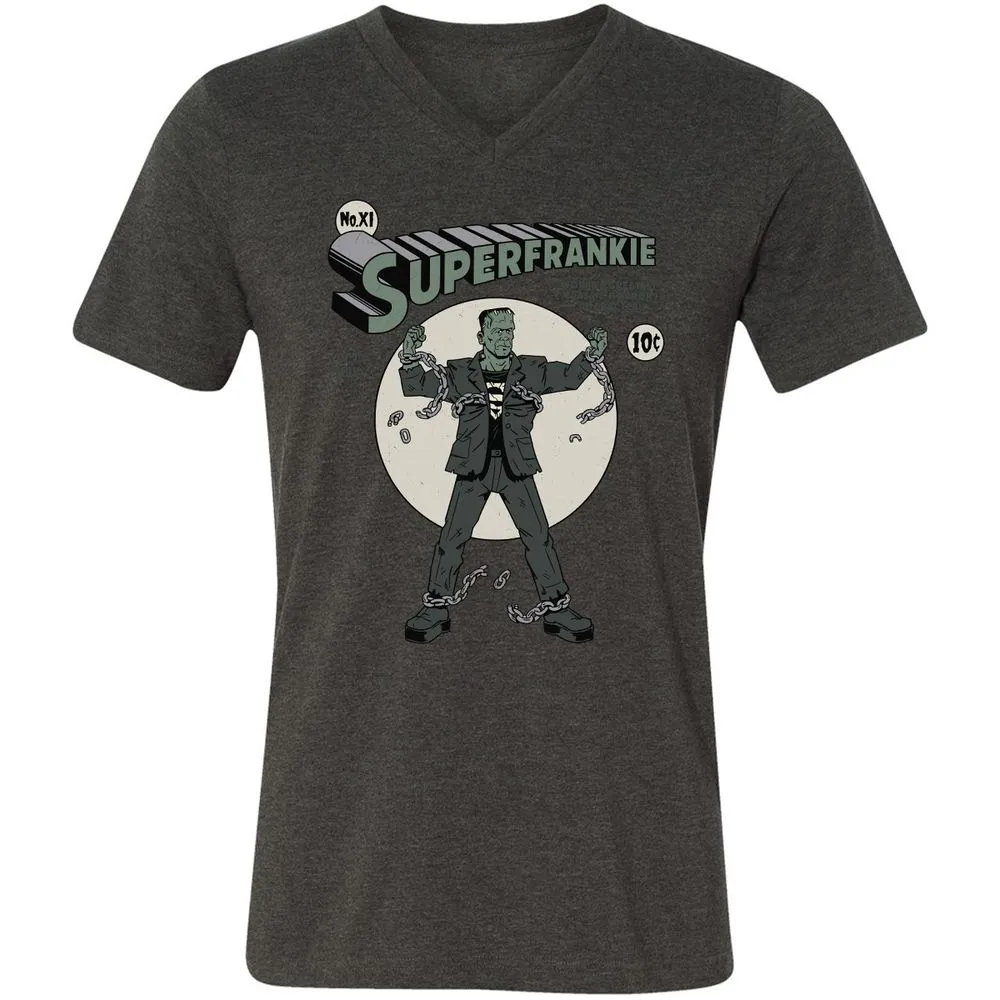 Unisex V-Neck T-Shirt - KBG7AU6R - Dark Grey Heather - 8