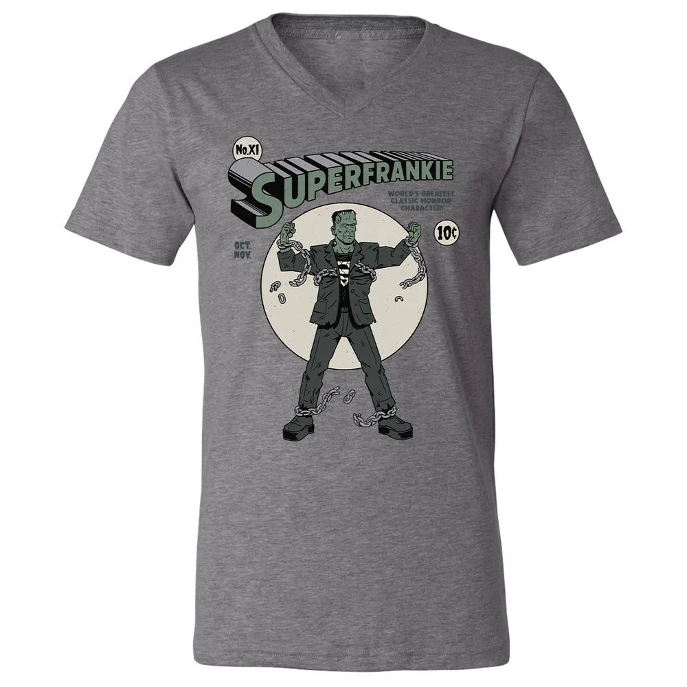 Unisex V-Neck T-Shirt - KBG7AU6R - Deep Heather - 13