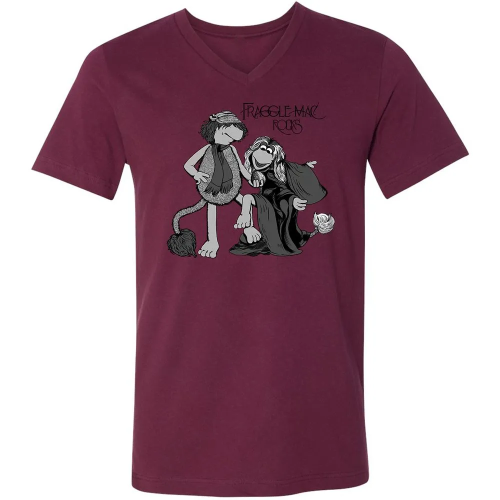 Unisex V-Neck T-Shirt - TBAC4MLE - Maroon - 6