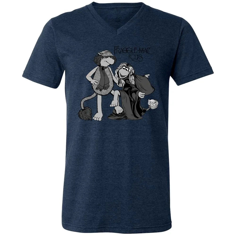 Unisex V-Neck T-Shirt - TBAC4MLE - Heather Navy - 15