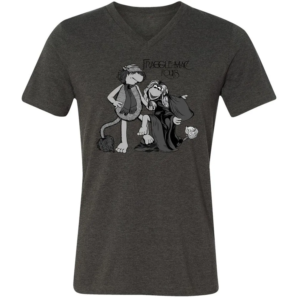 Unisex V-Neck T-Shirt - TBAC4MLE - Dark Grey Heather - 8