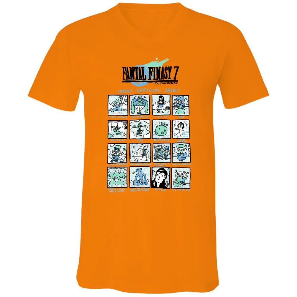 Unisex V-Neck T-Shirt - RRKAWG9L - Orange - 11