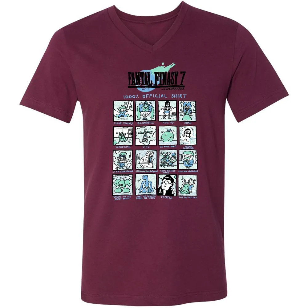 Unisex V-Neck T-Shirt - RRKAWG9L - Maroon - 6