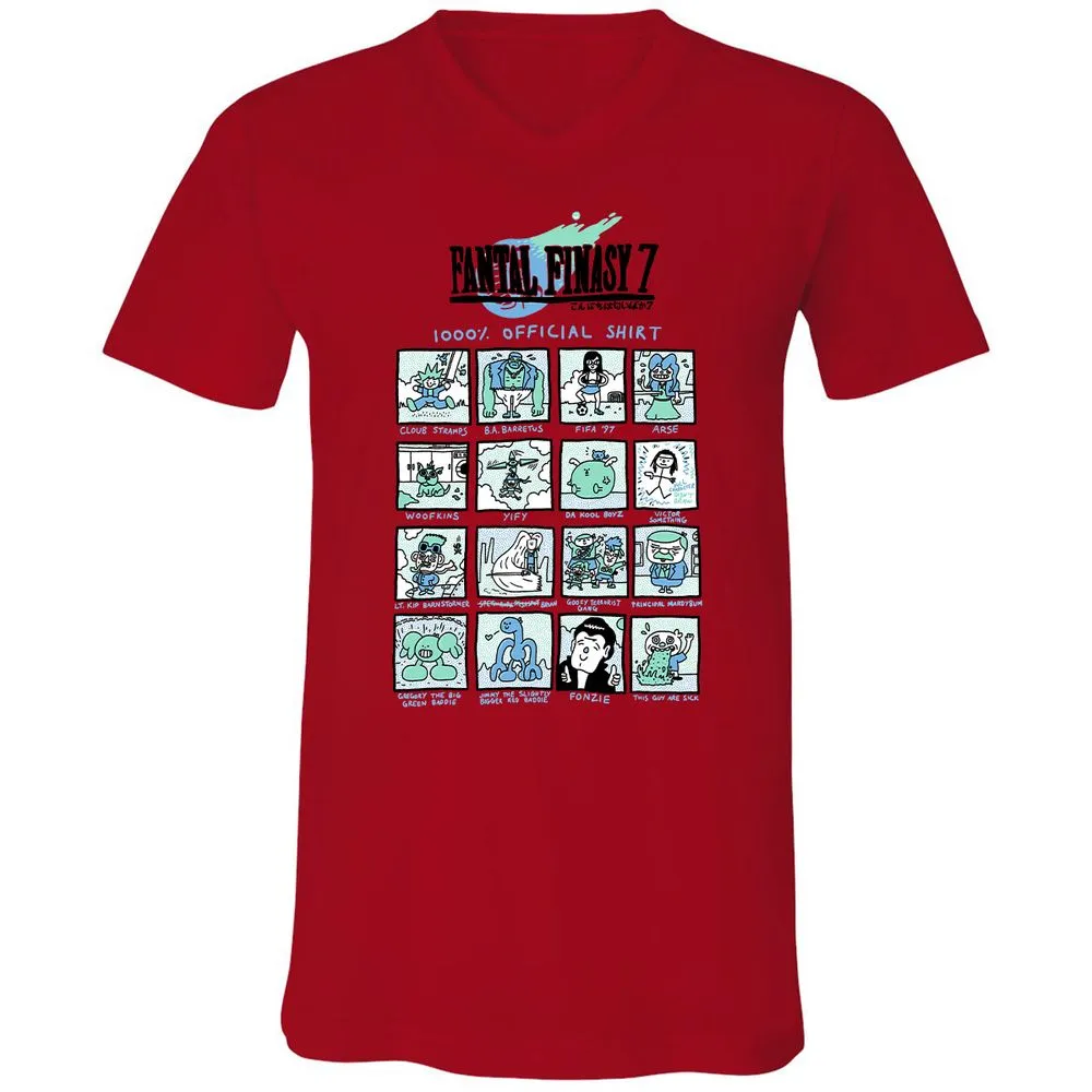 Unisex V-Neck T-Shirt - RRKAWG9L - Red - 3
