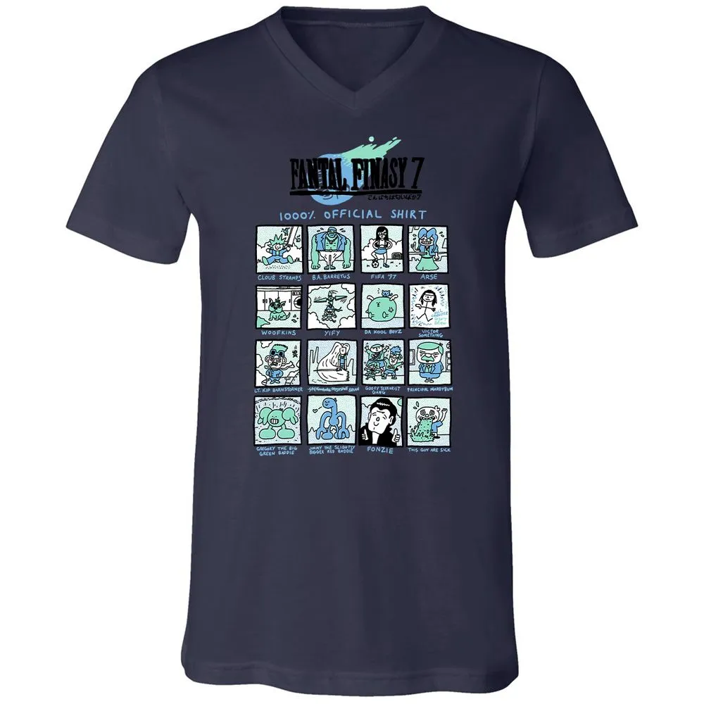 Unisex V-Neck T-Shirt - RRKAWG9L - Navy - 9