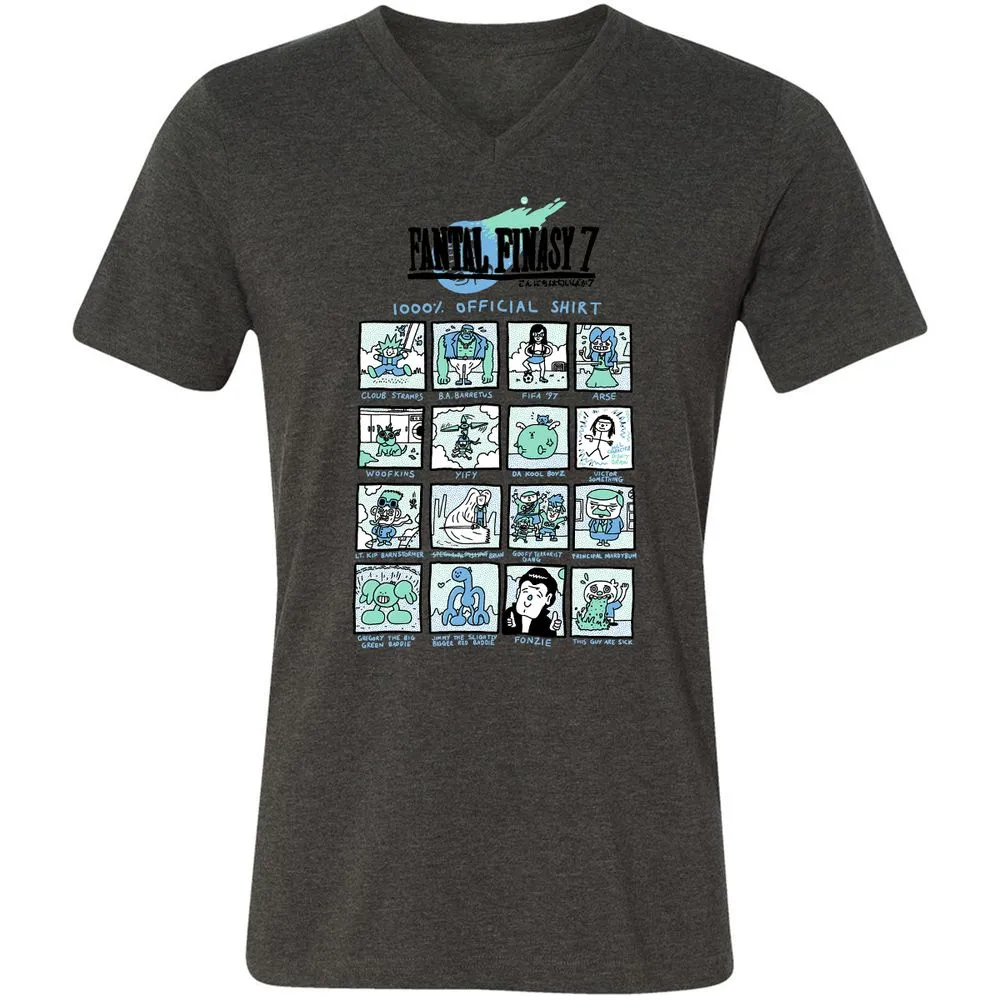 Unisex V-Neck T-Shirt - RRKAWG9L - Dark Grey Heather - 8