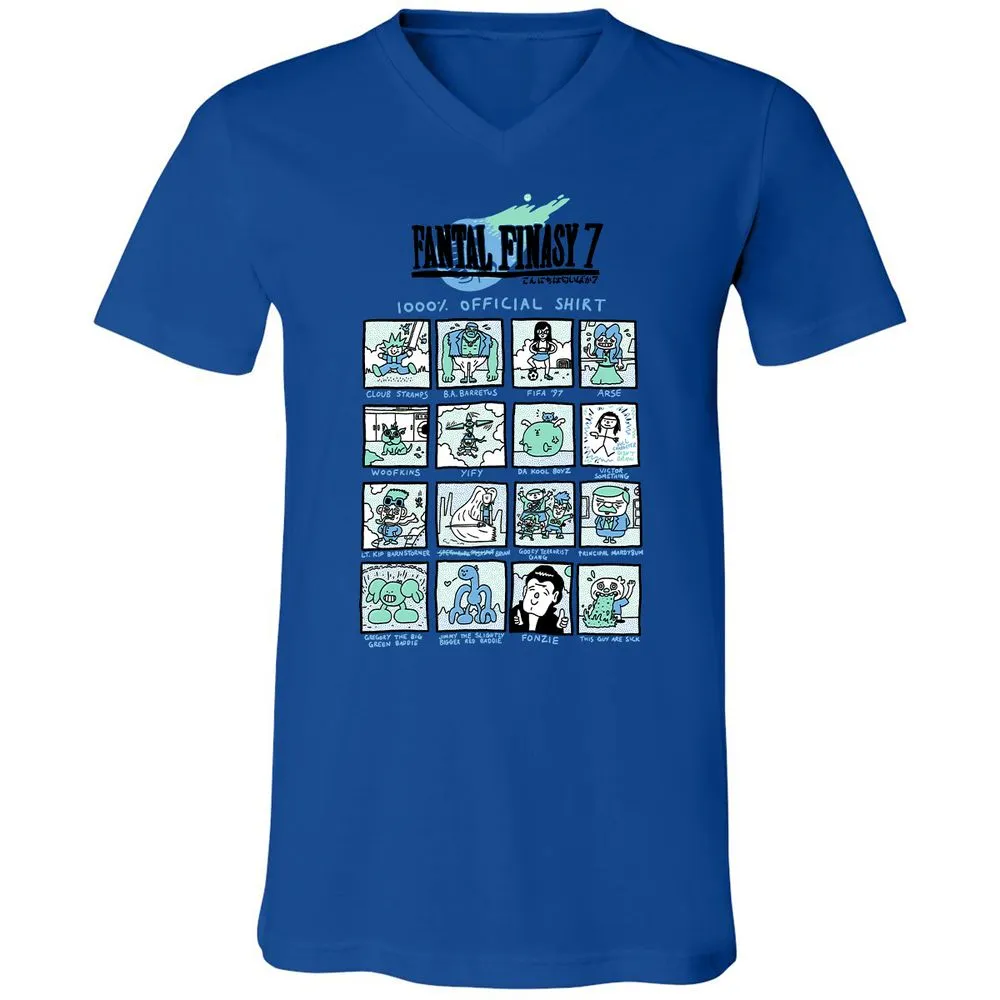 Unisex V-Neck T-Shirt - RRKAWG9L - True Royal - 4
