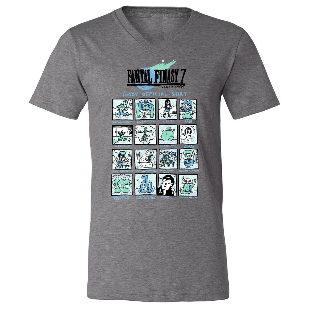 Unisex V-Neck T-Shirt - RRKAWG9L - Deep Heather - 13