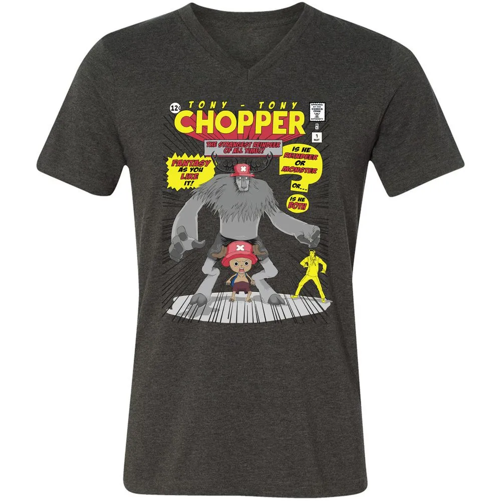 Unisex V-Neck T-Shirt - FTG14NYX - Dark Grey Heather - 8