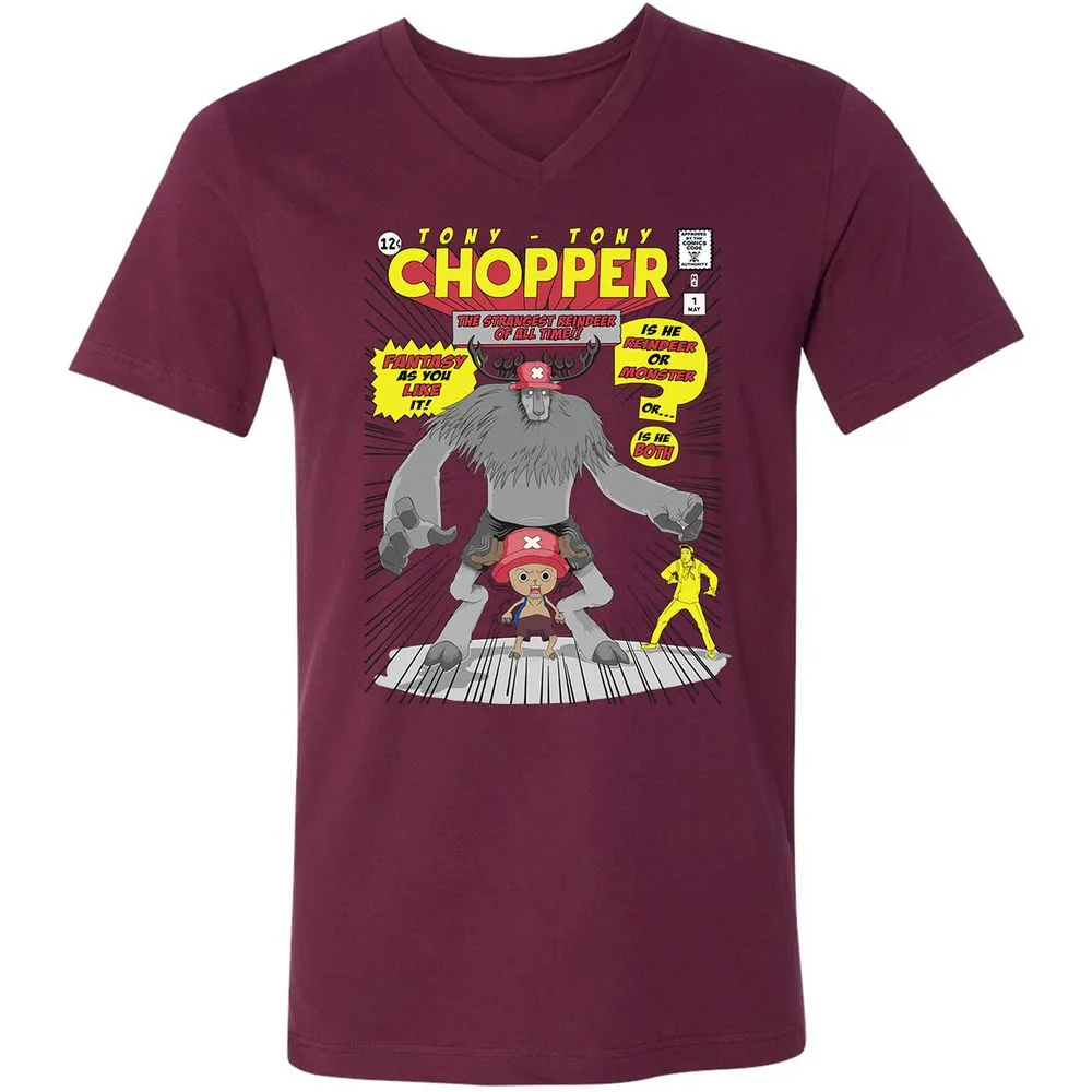 Unisex V-Neck T-Shirt - FTG14NYX - Maroon - 6