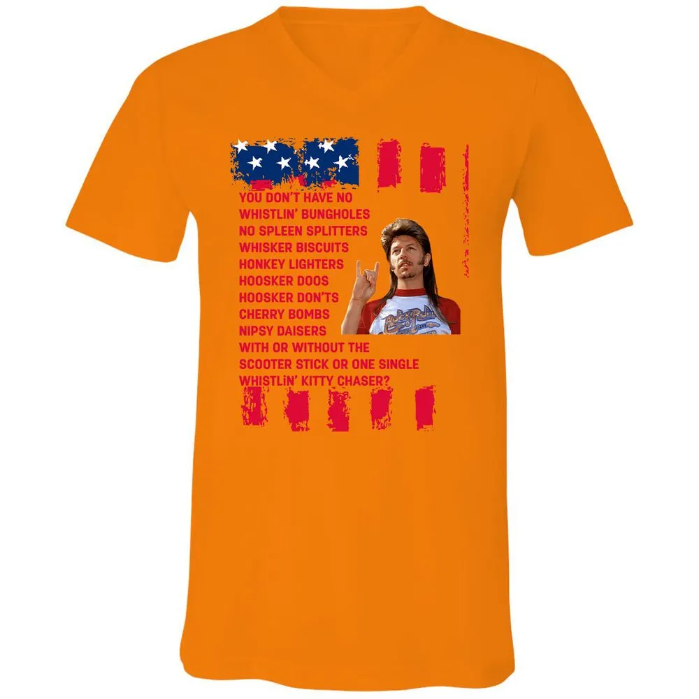 Unisex V-Neck T-Shirt - QSJZ3X14 - Orange - 11