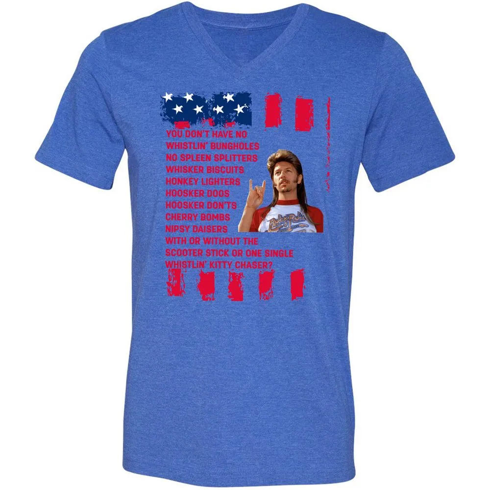Unisex V-Neck T-Shirt - QSJZ3X14 - Heather True Royal - 14