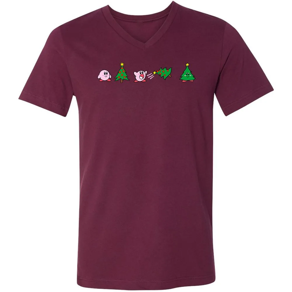Unisex V-Neck T-Shirt - 2XNGVC66 - Maroon - 6