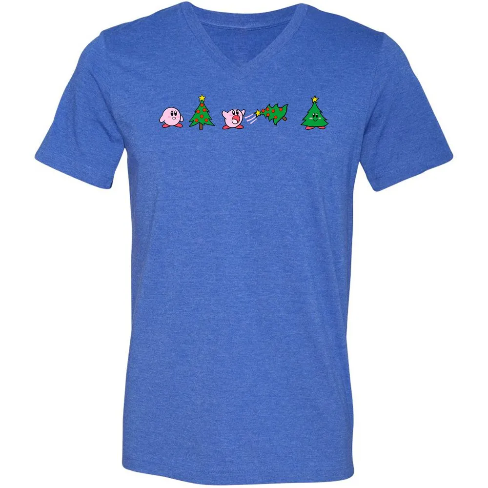 Unisex V-Neck T-Shirt - 2XNGVC66 - Heather True Royal - 14