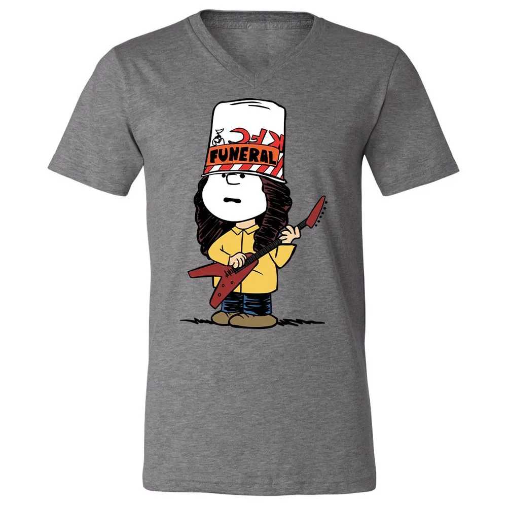 Unisex V-Neck T-Shirt - JKBJ6XKP - Deep Heather - 13