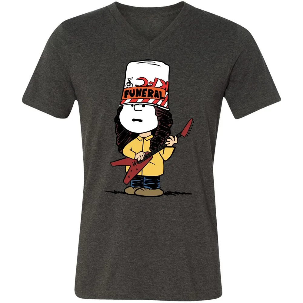 Unisex V-Neck T-Shirt - JKBJ6XKP - Dark Grey Heather - 8