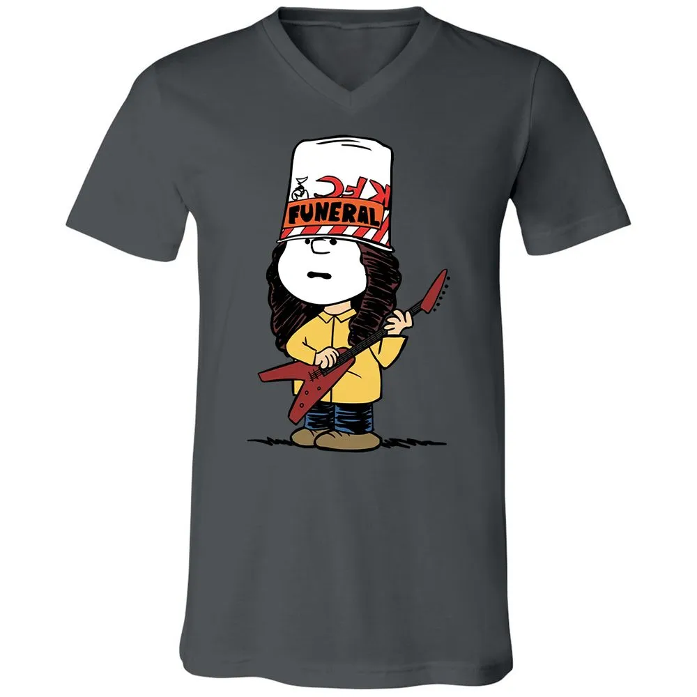 Unisex V-Neck T-Shirt - JKBJ6XKP - Asphalt - 12