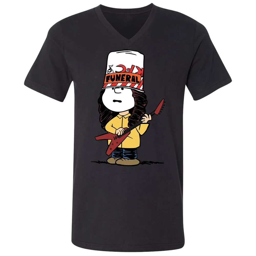 Unisex V-Neck T-Shirt - JKBJ6XKP - Black - 16
