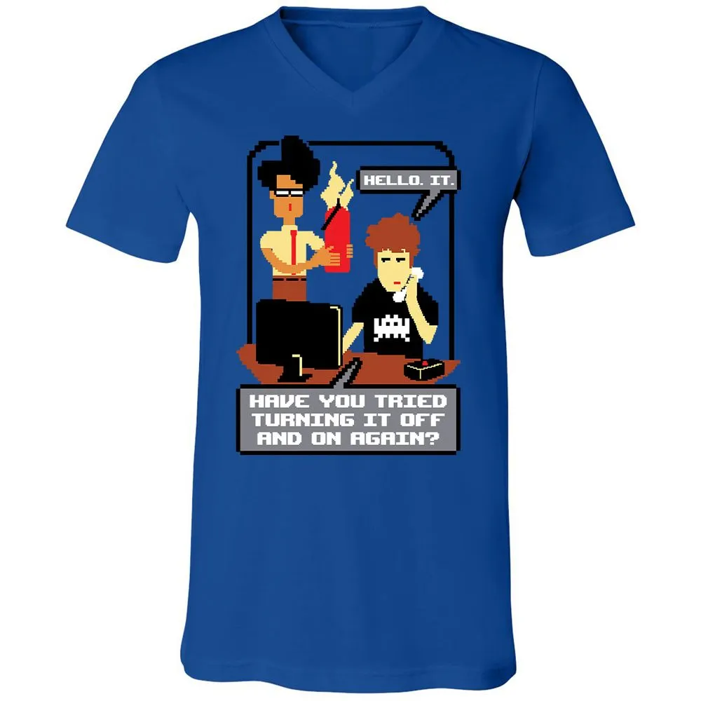 Unisex V-Neck T-Shirt - HNEUZ7PF - True Royal - 4