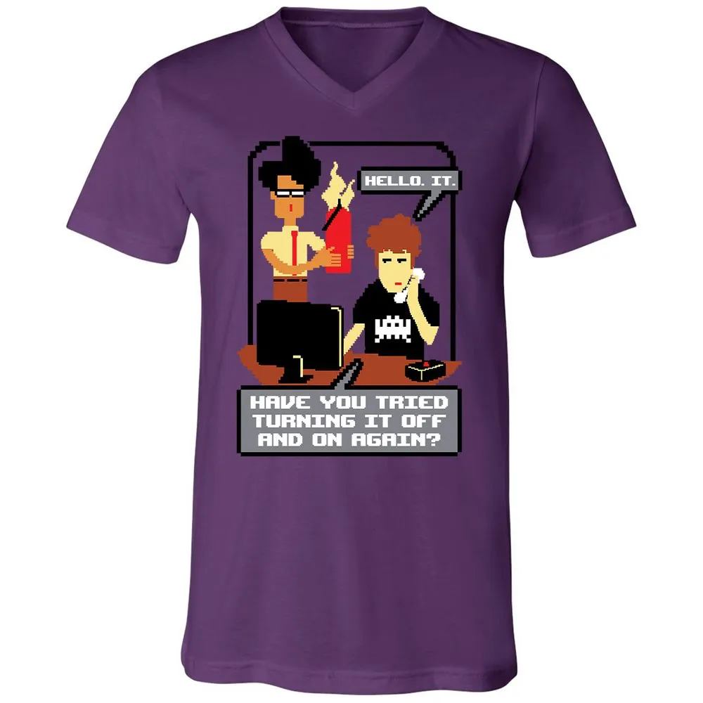 Unisex V-Neck T-Shirt - HNEUZ7PF - Team Purple - 2