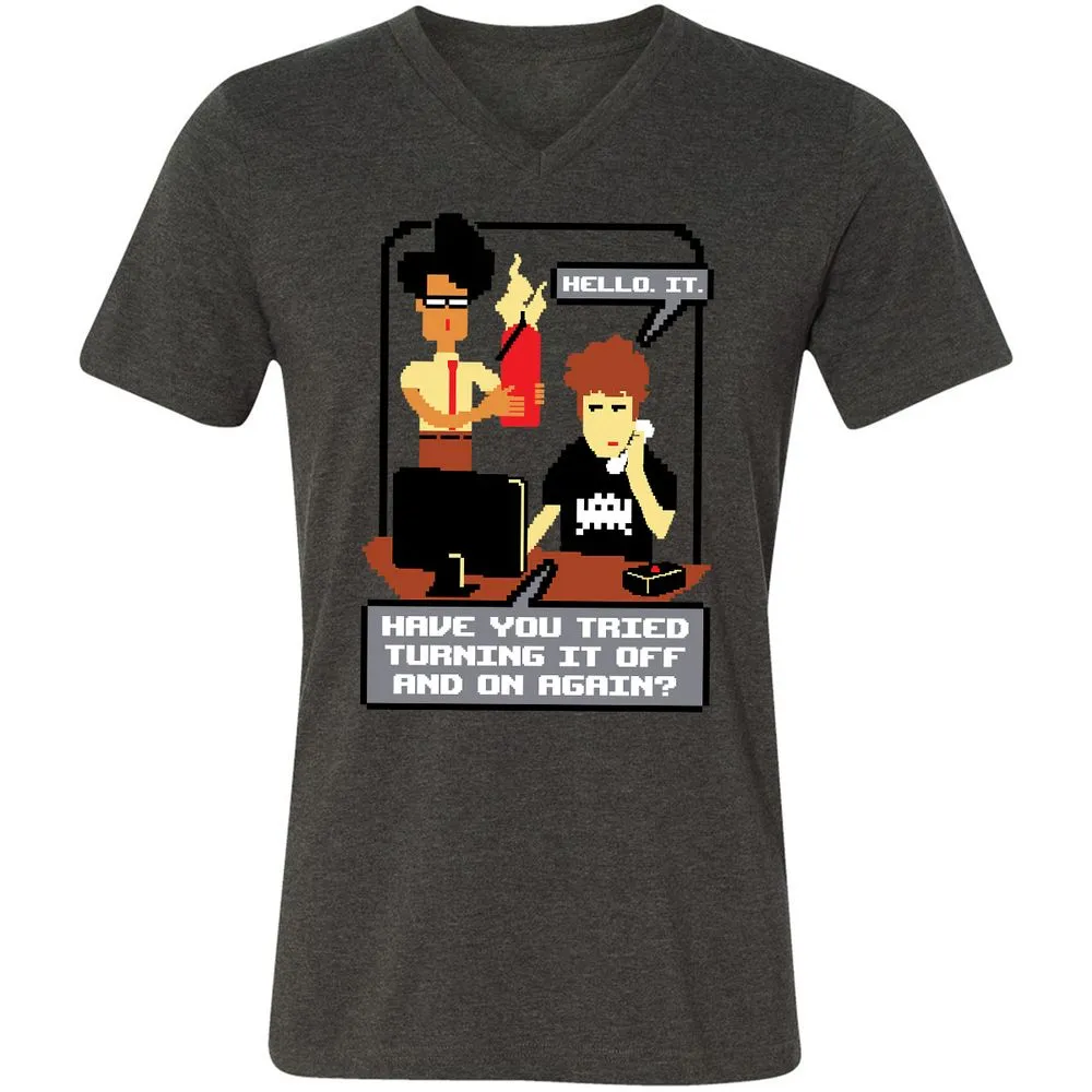 Unisex V-Neck T-Shirt - HNEUZ7PF - Dark Grey Heather - 8