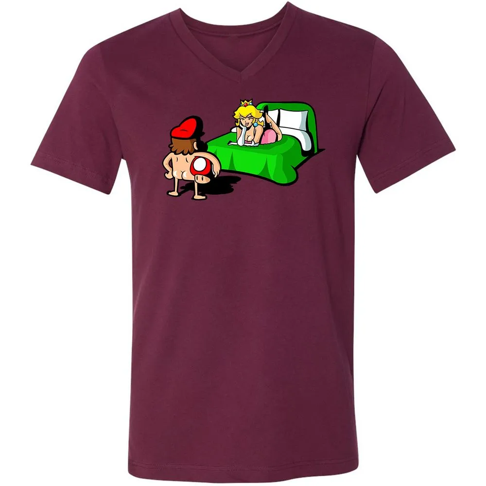 Unisex V-Neck T-Shirt - WMEXURGC - Maroon - 6