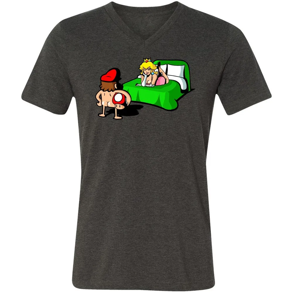 Unisex V-Neck T-Shirt - WMEXURGC - Dark Grey Heather - 8