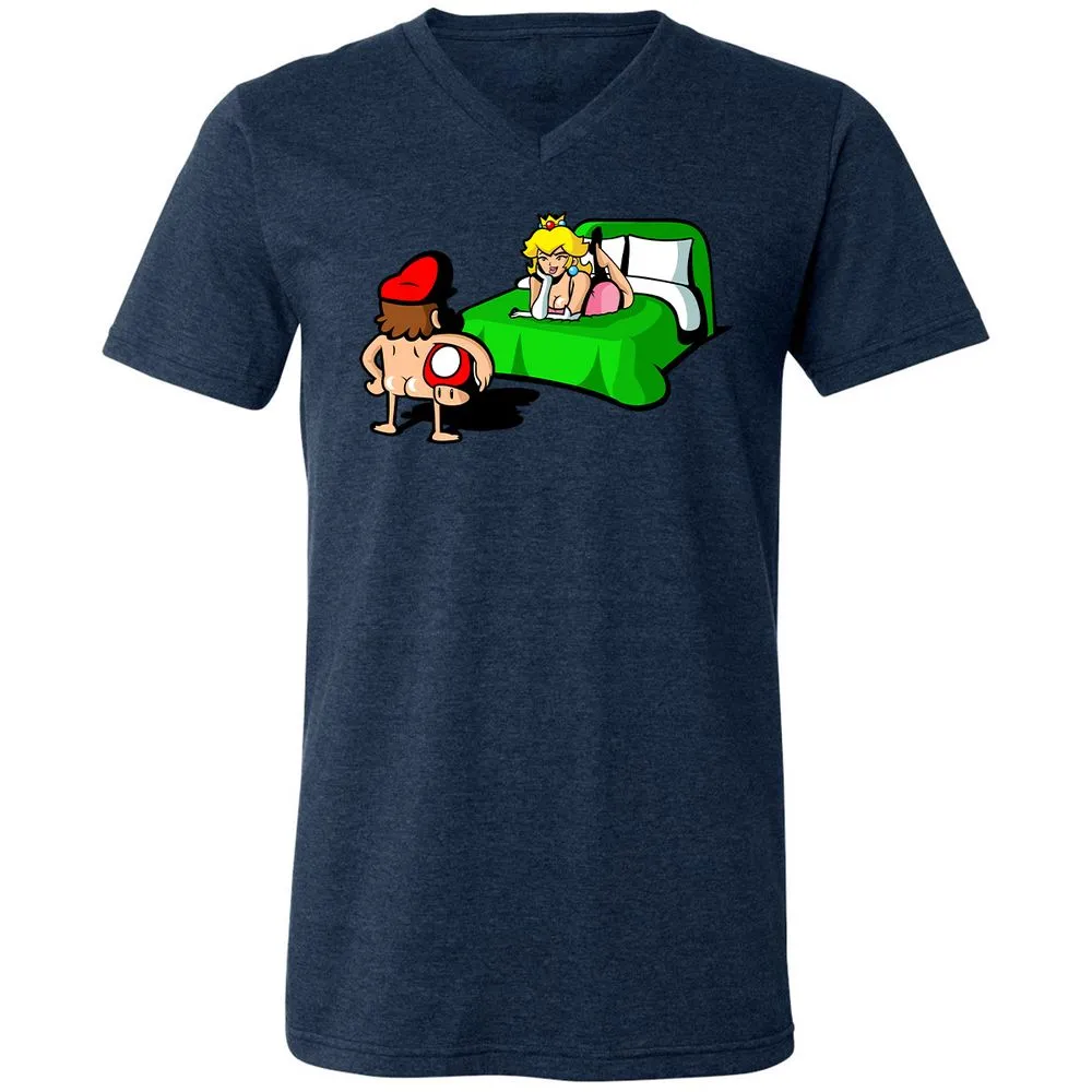 Unisex V-Neck T-Shirt - WMEXURGC - Heather Navy - 15