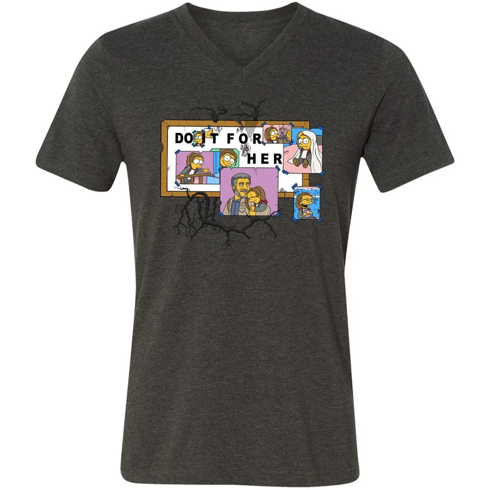 Unisex V-Neck T-Shirt - JQ1NPCKQ - Dark Grey Heather - 8