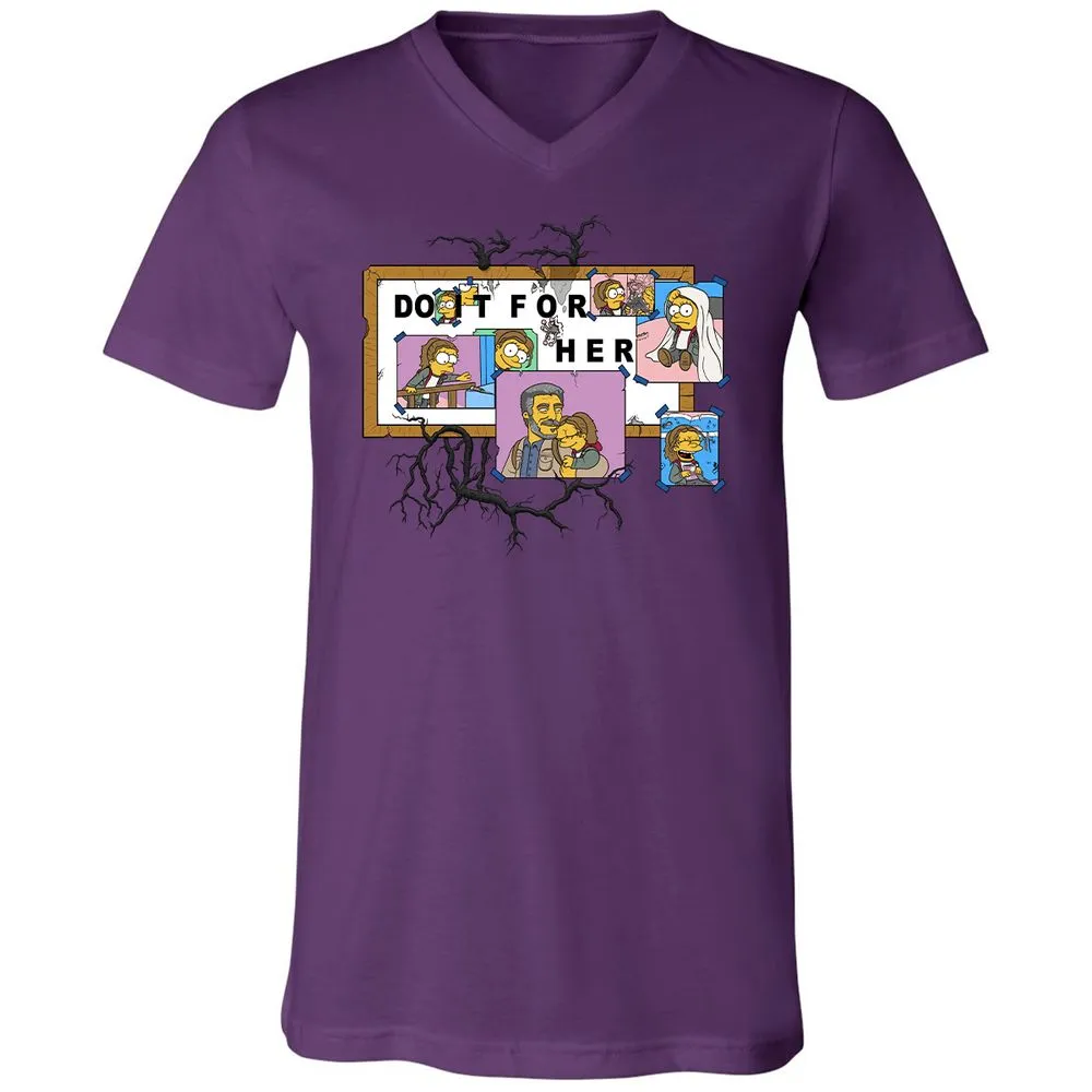 Unisex V-Neck T-Shirt - JQ1NPCKQ - Team Purple - 2