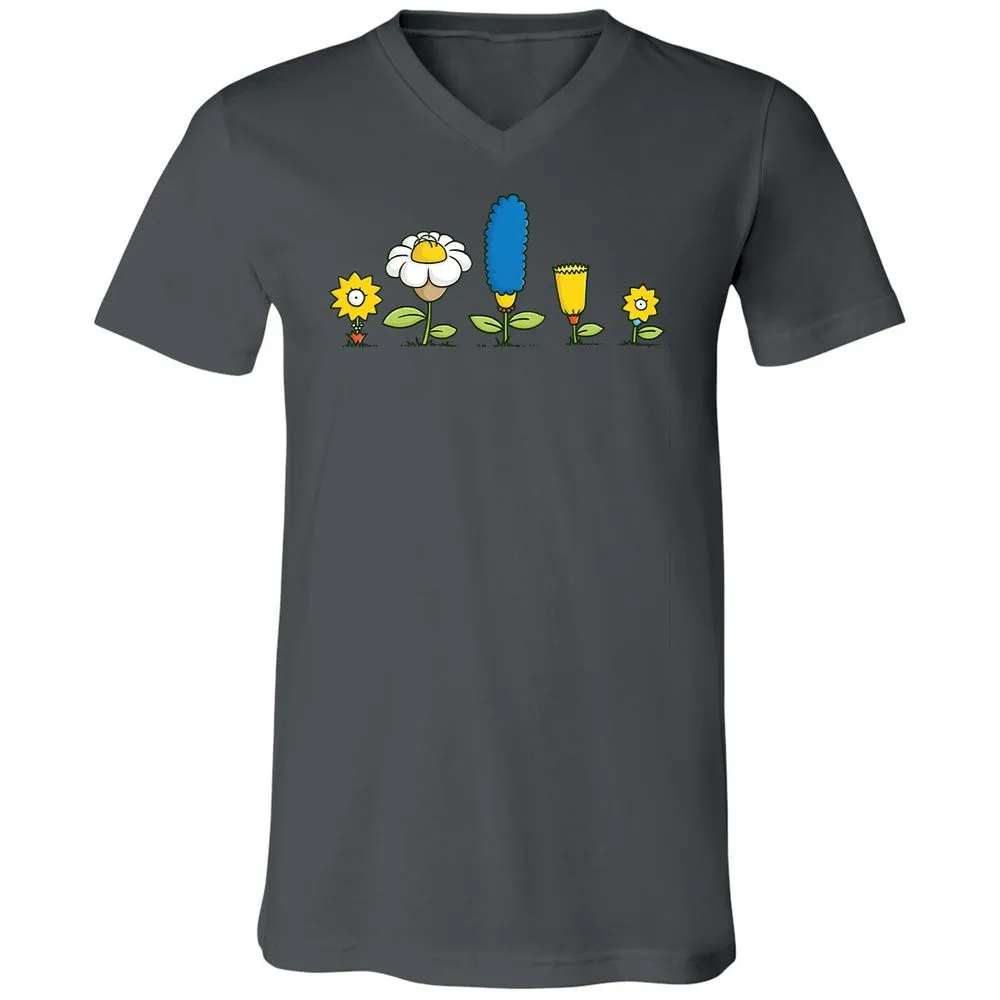 Unisex V-Neck T-Shirt - 4LPBL9XQ - Asphalt - 12